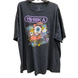 black Mishka Keep Watch t-shirt  Mario  holding a mushroom big & tall SZ XXXL 3X